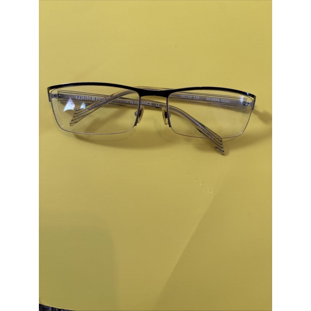 Mikli Eyeglasses, Frames Only, ML0854 0040, 58-18-135,‎ Metal, Brown, Half-Rim